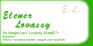 elemer lovassy business card